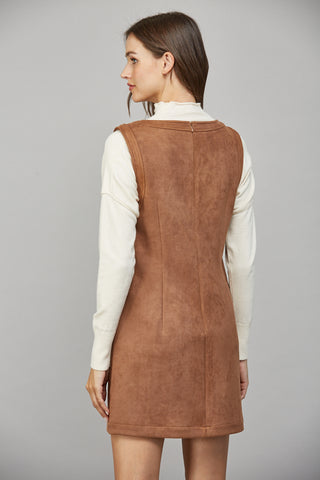 Faux Suede Shift Dress