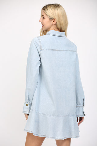 Long Sleeve Denim Mini Dress