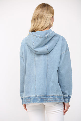 Denim Quarter Zip Pullover