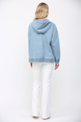 Denim Quarter Zip Pullover