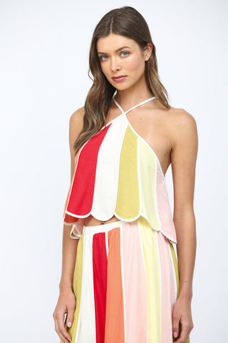 Color Block Halter Top