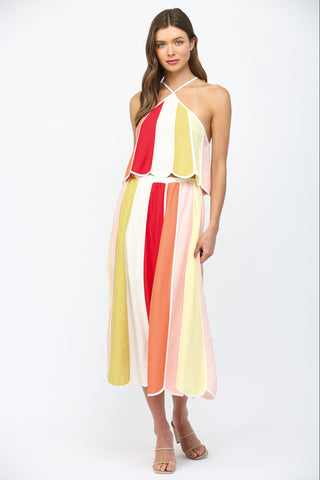 Color Block Halter Top