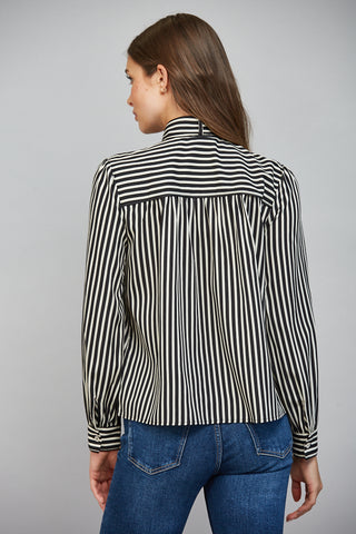 Stripe Tie Neck Blouse
