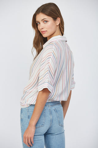 Front Twist Collar Blouse