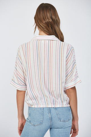 Front Twist Collar Blouse
