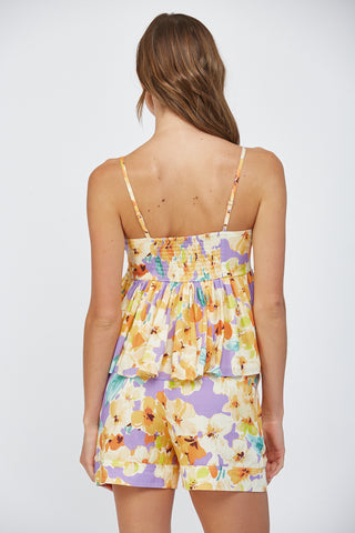 Floral Print Set Top