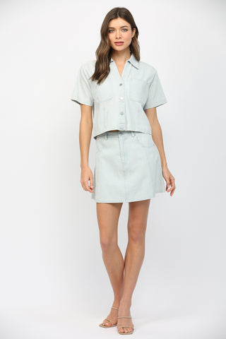 Light Denim Skirt Set
