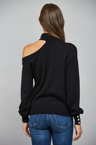 Asymmetrical Turtleneck Sweater