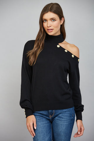 Asymmetrical Turtleneck Sweater