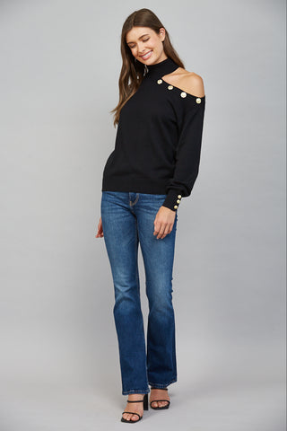 Asymmetrical Turtleneck Sweater