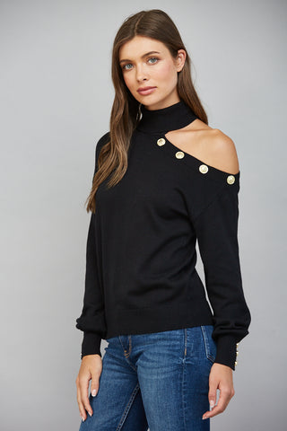 Asymmetrical Turtleneck Sweater
