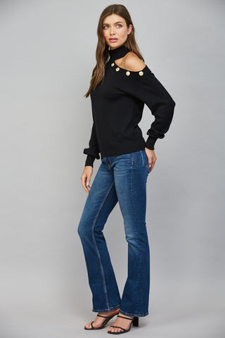 Asymmetrical Turtleneck Sweater