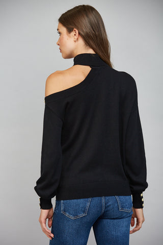Asymmetrical Turtleneck Sweater