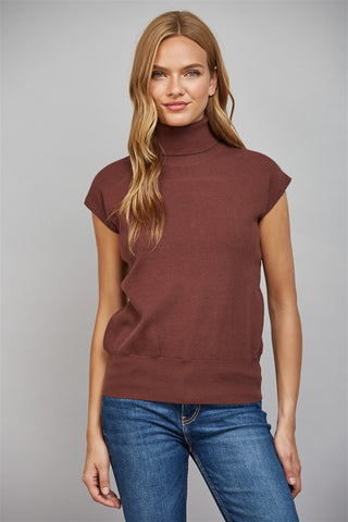 Burgundy Short Sleeve Sweater