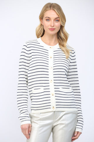 Navy Stripe Cardigan