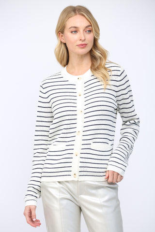 Navy Stripe Cardigan