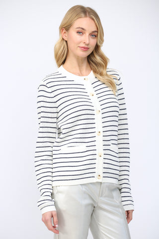 Navy Stripe Cardigan