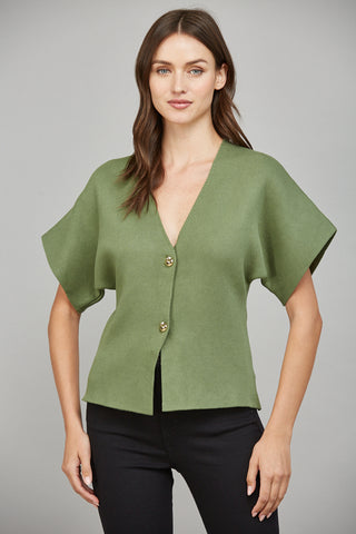 Olive Front Button Cardigan