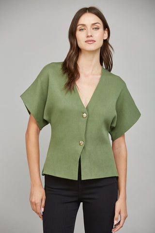 Olive Front Button Cardigan