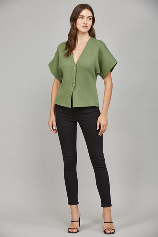 Olive Front Button Cardigan