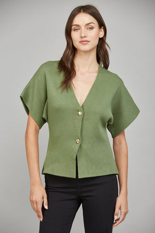 Olive Front Button Cardigan