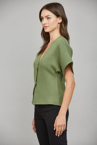 Olive Front Button Cardigan
