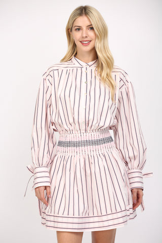 Pink Stripe Smocked Dress