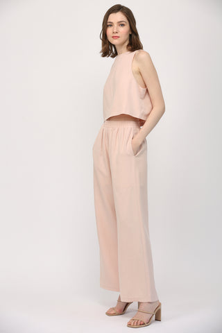 Pastel Pink Linen Pants