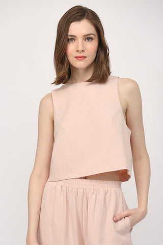 Pastel Pink Linen Top