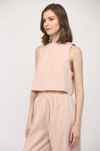 Pastel Pink Linen Top