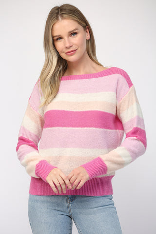 Pink Multi Stripe Sweater