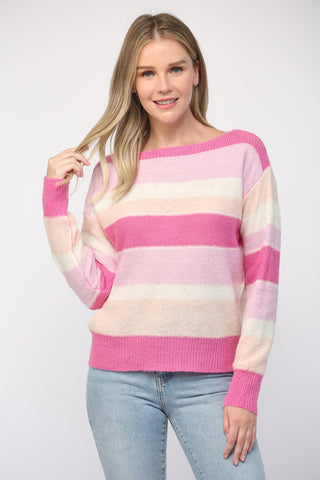 Pink Multi Stripe Sweater