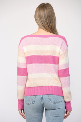 Pink Multi Stripe Sweater