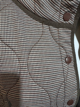 Houndstooth Pattern Quilted Vest