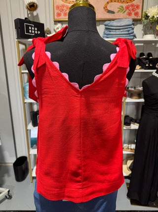 Red Scallop Detailed Top