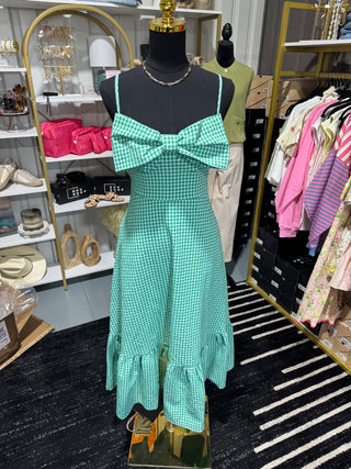 Blue and Green Gingham Midi