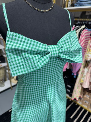 Blue and Green Gingham Midi