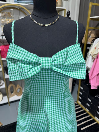 Blue and Green Gingham Midi