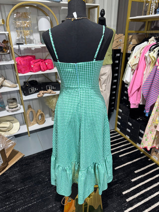 Blue and Green Gingham Midi
