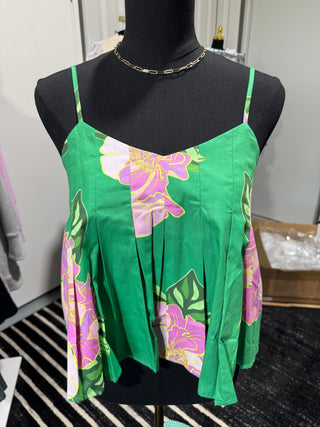Green Floral Blouse