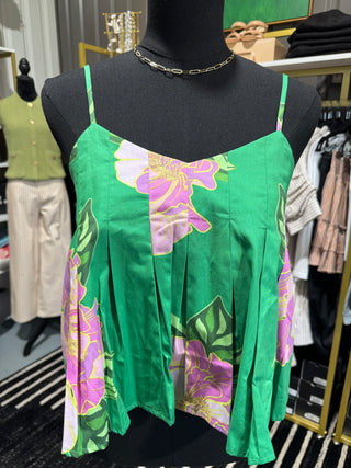Green Floral Blouse