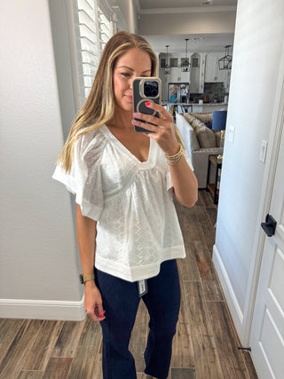 White Eyelet Lace Blouse