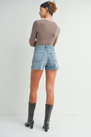 High-Rise Vintage Denim Short