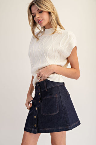 Dark Wash Mini Skirt