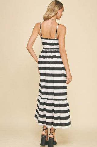 Black and White Stripe Maxi Dress