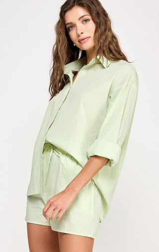 Stripe Poplin Shorts Set