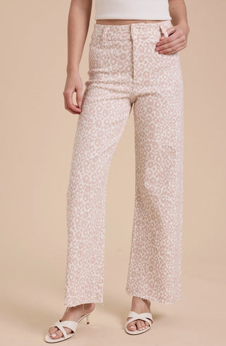 Mauve Leopard Print Wide Leg Jean