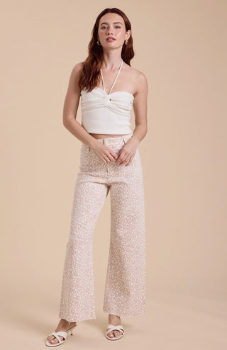 Mauve Leopard Print Wide Leg Jean