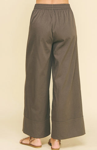 Charcoal Brown Wide Leg Trouser