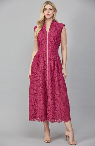 Merlot Lace Midi Dress